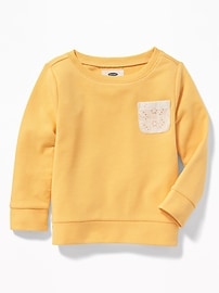 View large product image 4 of 4. Eyelet-Pocket French Terry Sweatshirt for Toddler Girls