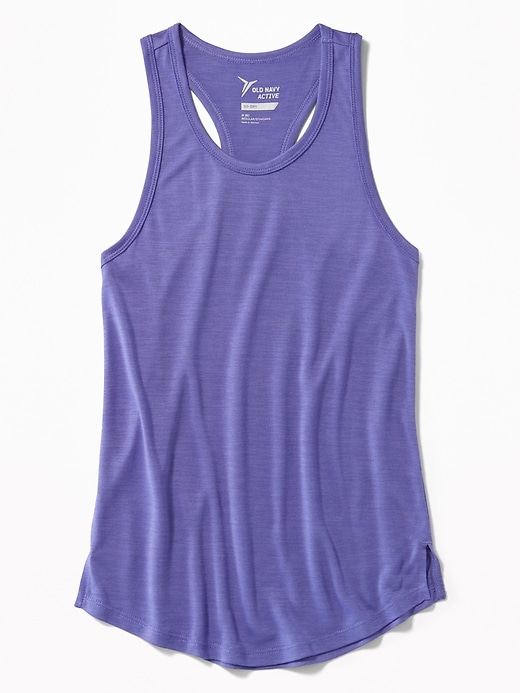 View large product image 1 of 3. Lightweight Go-Dry Cool Hi-Lo Hem Performance Tank for Girls