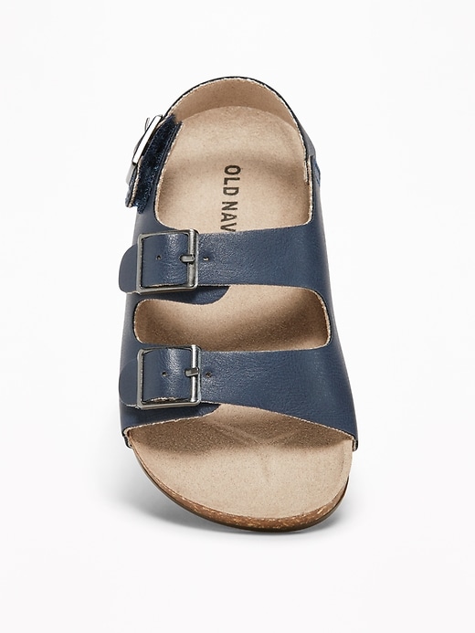 View large product image 2 of 4. Faux-Leather Buckled-Strap Sandals for Toddler Boys