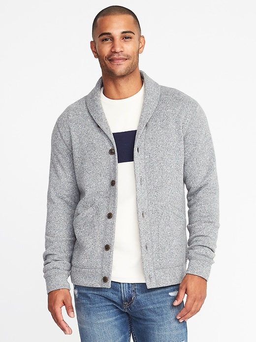 Shawl-Collar Sweater-Fleece Cardigan for Men | Old Navy