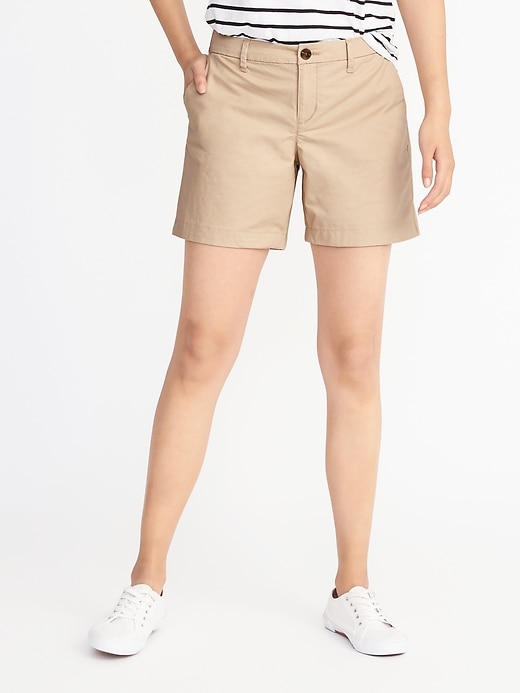 View large product image 1 of 2. Mid-Rise Everyday Shorts For Women - 7 inch inseam