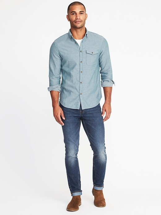 Slim-Fit Double-Weave Shirt | Old Navy