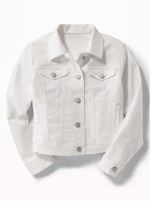 View large product image 1 of 3. Clean-Slate White Denim Jacket for Girls