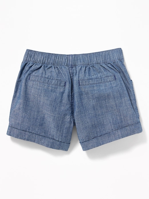 View large product image 2 of 3. Chambray Utility Pull-On Shorts for Girls