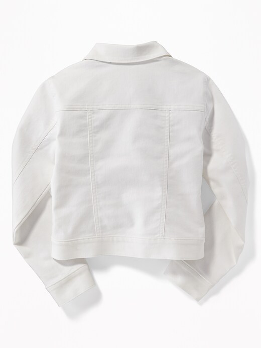 View large product image 2 of 3. Clean-Slate White Denim Jacket for Girls