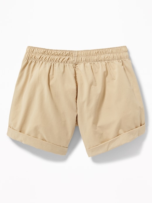 View large product image 2 of 3. Cuffed Pull-On Poplin Shorts For Girls