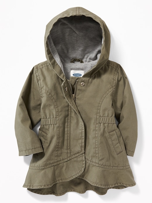 View large product image 1 of 2. Hooded Peplum-Hem Utility Jacket for Baby