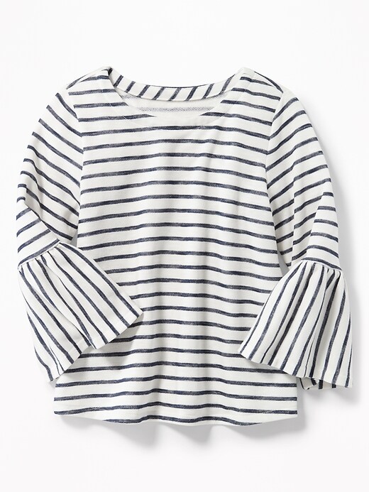 View large product image 1 of 2. Relaxed Bell-Sleeve Fleece Top for Girls