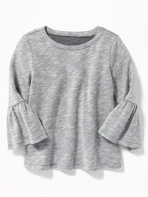 View large product image 1 of 1. Relaxed Bell-Sleeve Fleece Top for Girls