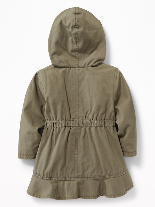 View large product image 2 of 2. Hooded Peplum-Hem Utility Jacket for Baby