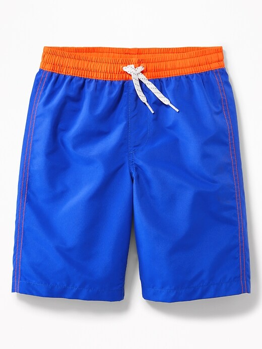 View large product image 1 of 2. Color-Block Swim Trunks For Boys