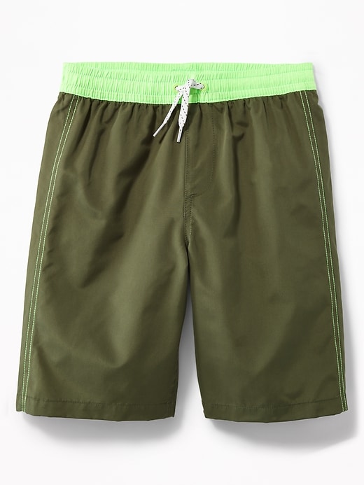 View large product image 1 of 1. Color-Block Swim Trunks For Boys