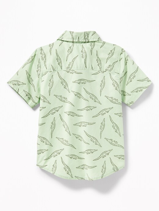 View large product image 2 of 4. Built-In Flex Reptile-Print Shirt for Toddler Boys