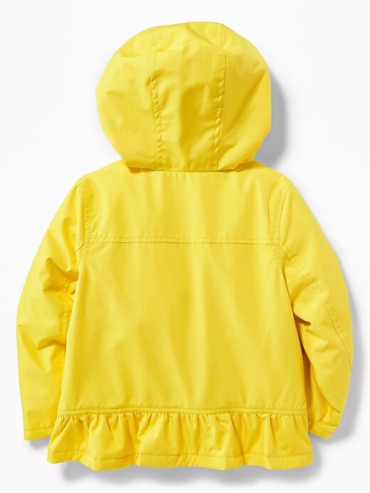 View large product image 2 of 4. Water-Resistant Peplum Rain Jacket for Toddler Girls