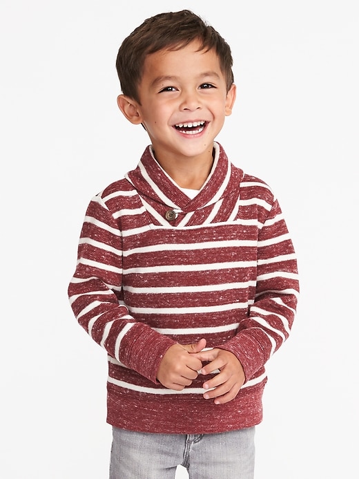 View large product image 1 of 1. French-Rib Shawl-Collar Sweater for Toddler Boys
