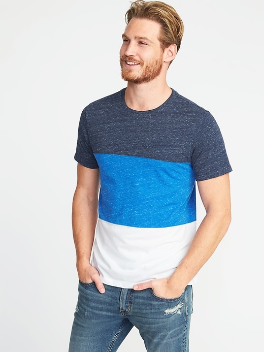 Image number 1 showing, Soft-Washed Color-Block Tee