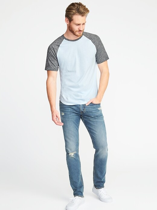 Image number 3 showing, Soft-Washed Color-Block Raglan T-Shirt for Men