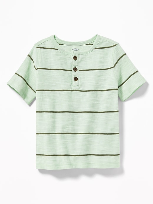View large product image 1 of 1. Striped Slub-Knit Henley for Toddler Boys
