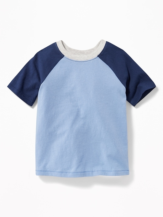 View large product image 1 of 2. Raglan-Sleeve Color-Block Tee for Toddler Boys