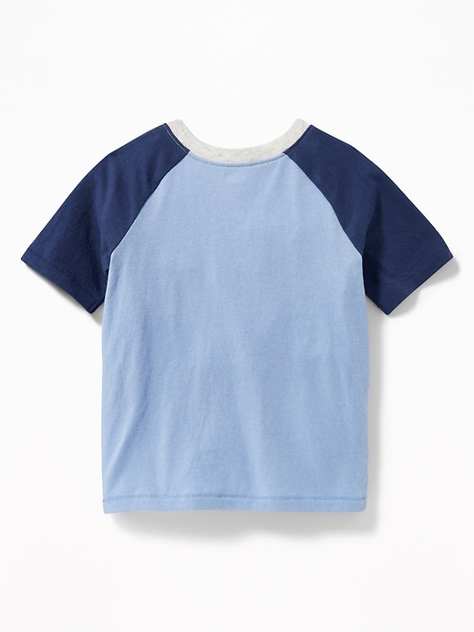 View large product image 2 of 2. Raglan-Sleeve Color-Block Tee for Toddler Boys