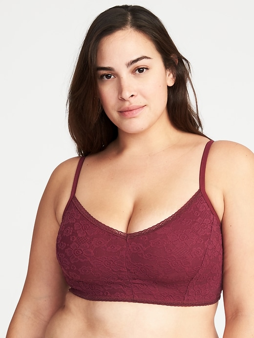 View large product image 1 of 1. Plus-Size Lace Cami Bralette