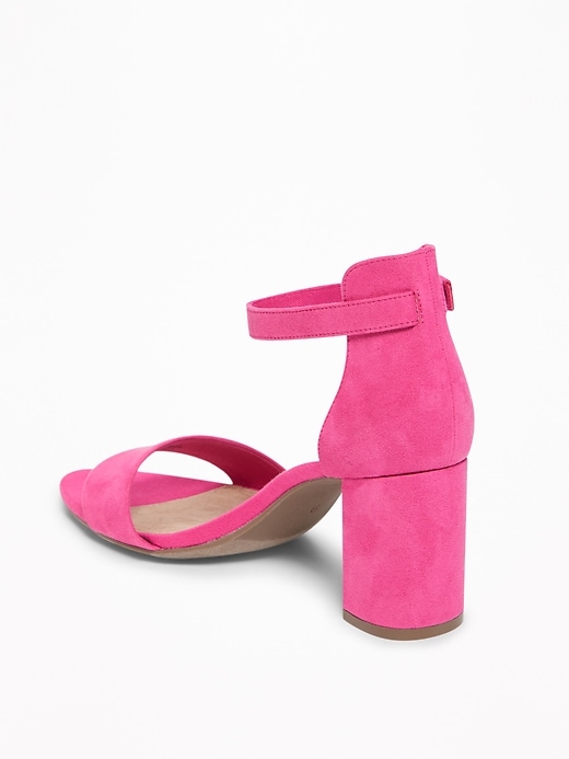 Image number 4 showing, Faux-Suede Block-Heel Sandals for Women
