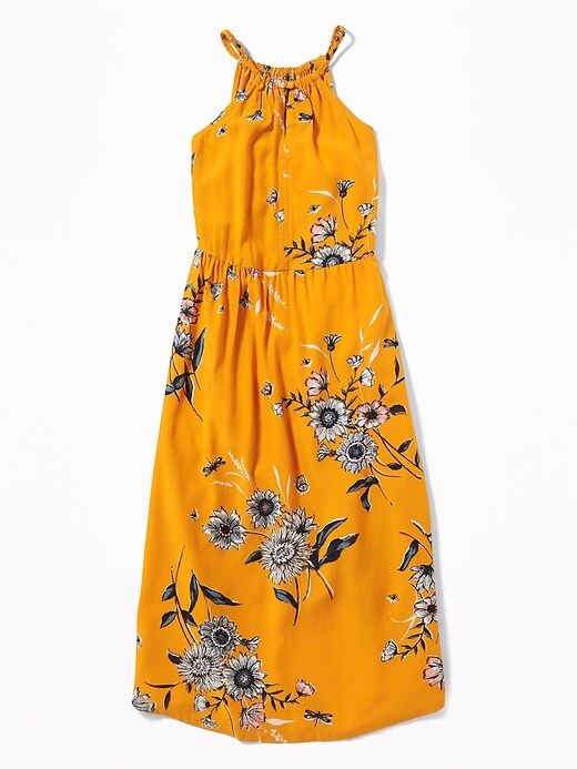 Suspended-Neck Floral-Print Midi for Girls | Old Navy