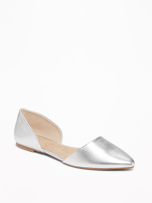 Image number 1 showing, Metallic D'Orsay Flats for Women