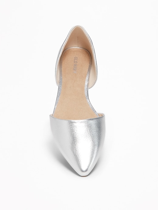 Image number 3 showing, Metallic D'Orsay Flats for Women