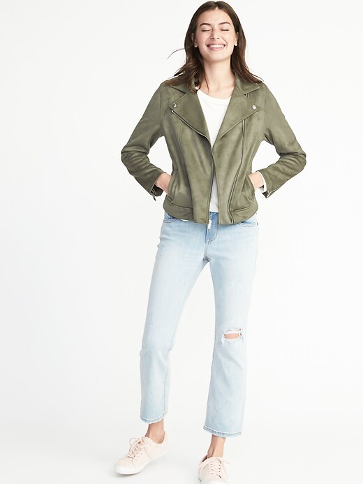 Sueded-Knit Moto Jacket for Women | Old Navy