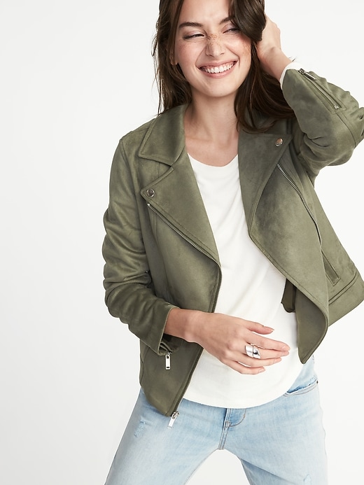 Sueded-Knit Moto Jacket for Women | Old Navy