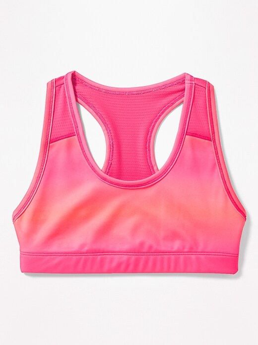 View large product image 1 of 1. Go-Dry Cool Mesh-Trim Racerback Sports Bra for Girls