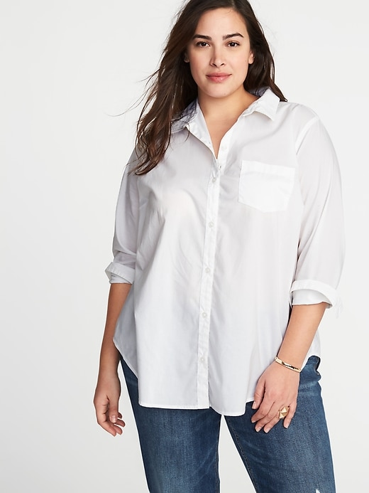 Image number 1 showing, Classic Plus-Size Clean-Slate No-Peek Shirt