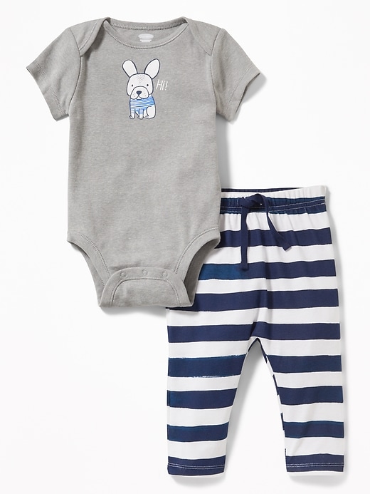 View large product image 1 of 2. 2-Piece Graphic Bodysuit and Leggings Set for Baby
