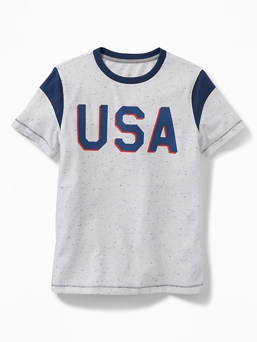 View large product image 1 of 1. Slub-Knit Americana-Graphic Tee For Boys