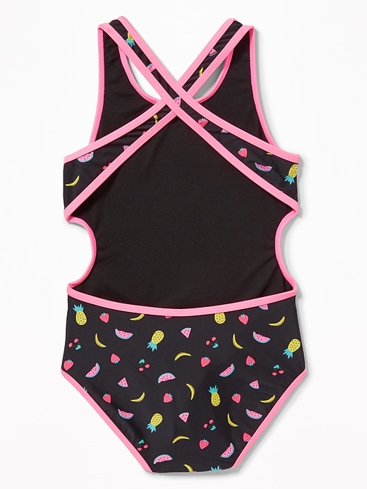 View large product image 2 of 2. Cross-Back One-Piece Swimsuit for Girls