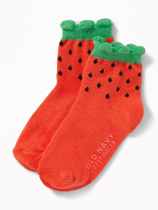View large product image 1 of 1. Novelty-Graphic Crew Socks for Toddler Girls & Baby