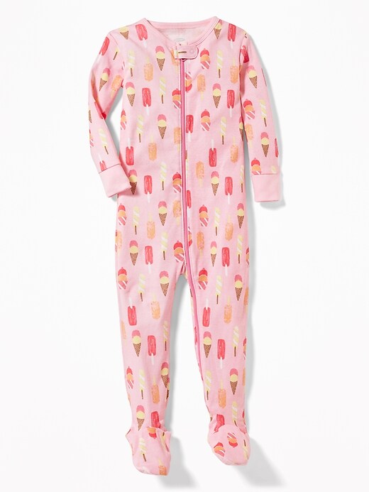 View large product image 1 of 1. Ice Cream-Print Footed Sleeper for Toddler & Baby