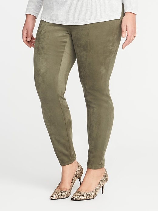 View large product image 1 of 1. High-Rise Plus-Size Sueded Stevie Pants