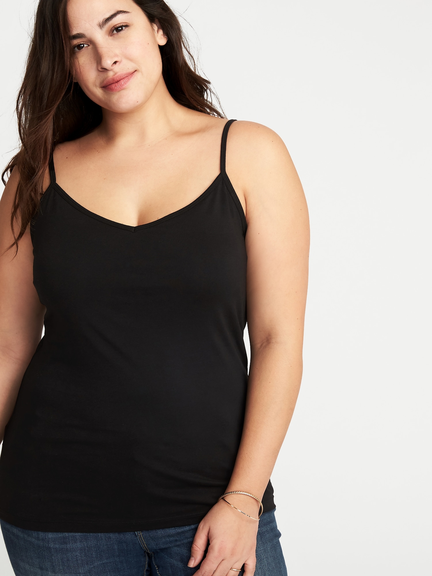 Womens Tank Tops Women's Plus Size Camisole Adjustable Strap Camisole with  Built in Padded Bra Vest Cami Sleeveless Layer Top 