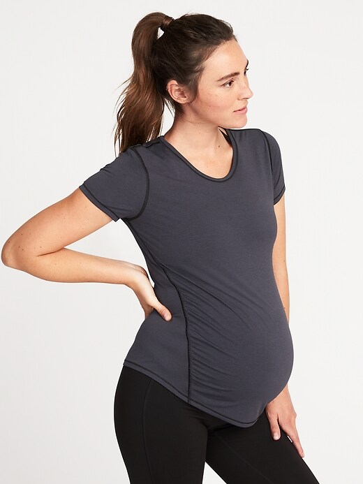 View large product image 1 of 1. Maternity Semi-Fitted Performance Tee