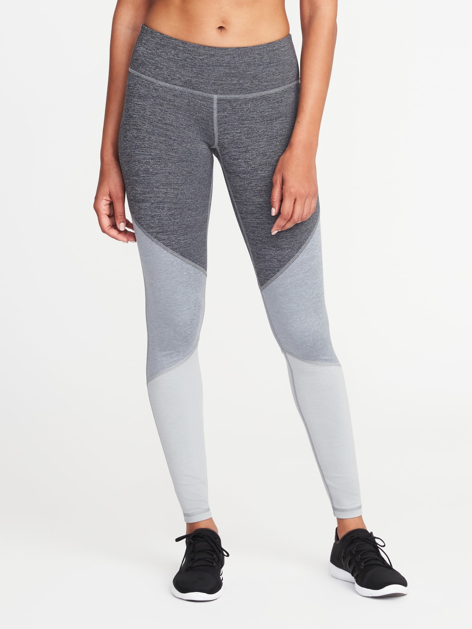 Mid-Rise Elevate Color-Block Compression Leggings for Women | Old Navy