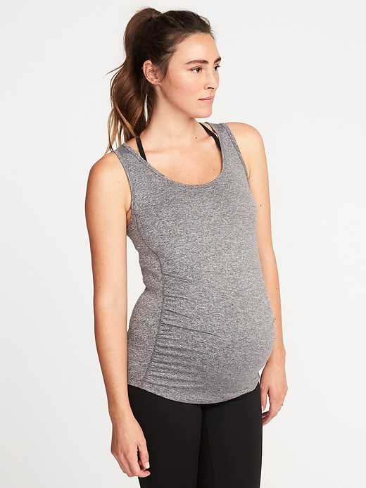 View large product image 1 of 1. Maternity Fitted Cross-Back Performance Tank