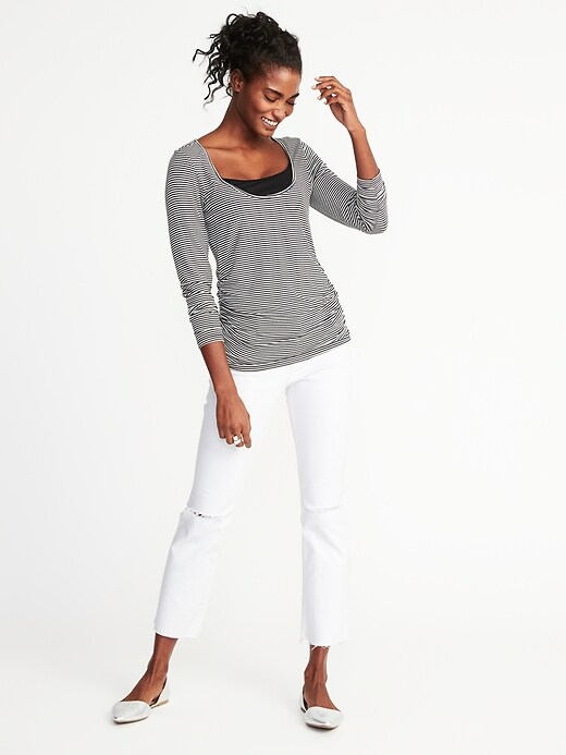Image number 3 showing, Maternity Fitted Scoop-Neck Nursing Top
