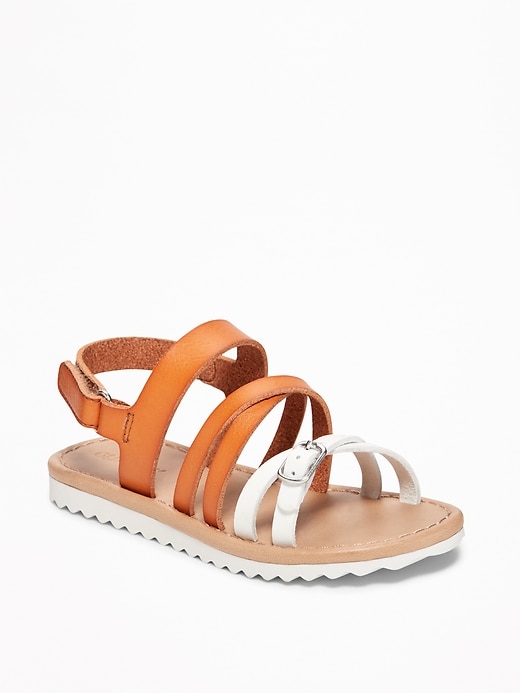 View large product image 1 of 4. Strappy Two-Tone Sandals for Toddler Girls & Baby
