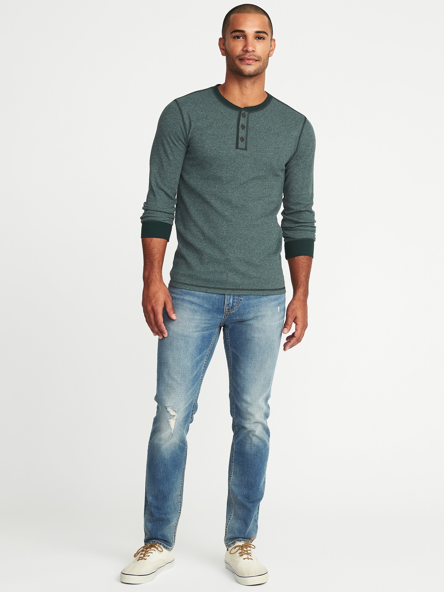 Soft-Washed Built-In Flex Thermal Henley for Men | Old Navy