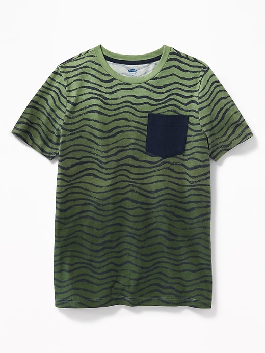 View large product image 1 of 1. Printed Crew-Neck Pocket Tee For Boys