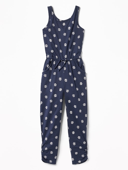 View large product image 1 of 1. Sleeveless Jersey-Knit Jumpsuit for Girls