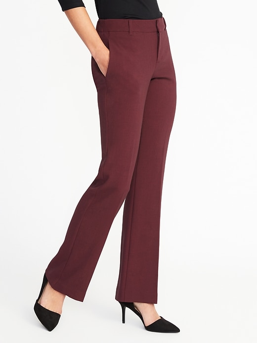 View large product image 1 of 3. Mid-Rise Slim Flare Harper Full-Length Pants for Women