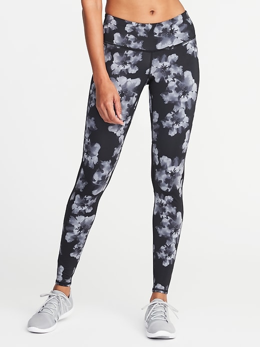 View large product image 1 of 3. Mid-Rise Floral-Print Run Leggings for Women